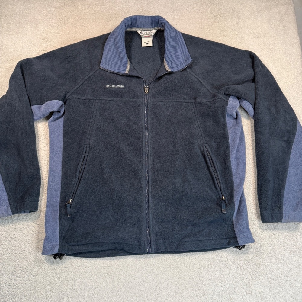 Vintage Y2K Columbia Fleece Jacket Men L Navy Blue Vertex Full Zip 2004 Gorpcore